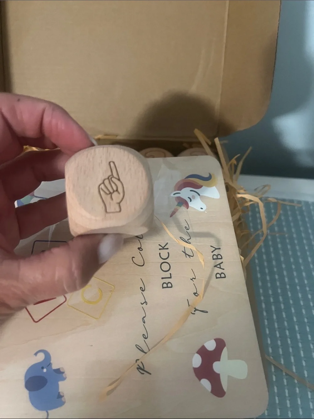 Baby Shower Activity - Natural Wooden Alphabet and numbers Blocks Set